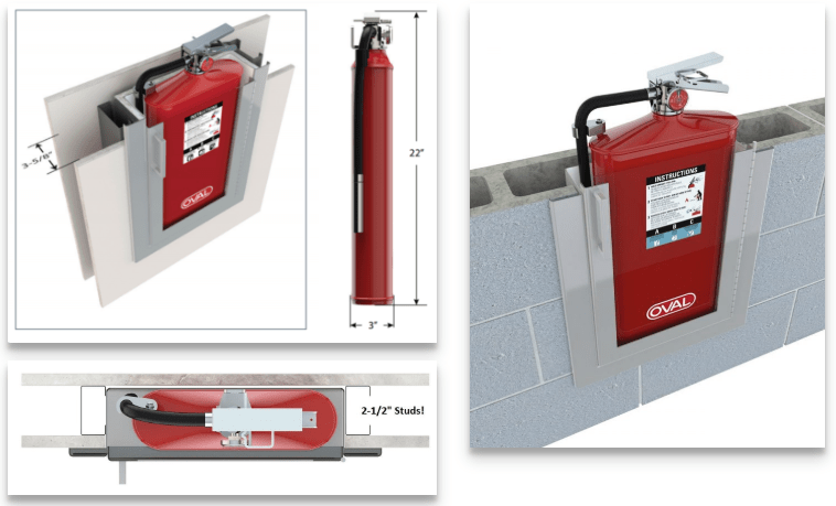 oval fire extinguishers for architects