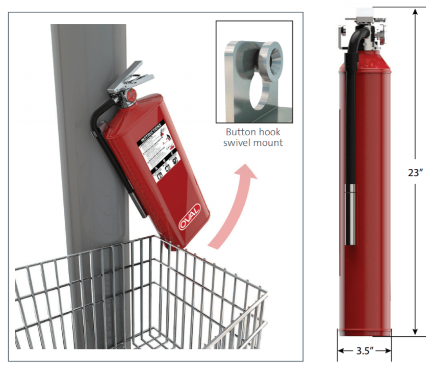 oval fire extinguisher surface mount